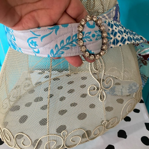 Bari J Handmade Belt-Quilted Cotton Fabric Rhinestone Buckle Adjustable Gift - Picture 9 of 10